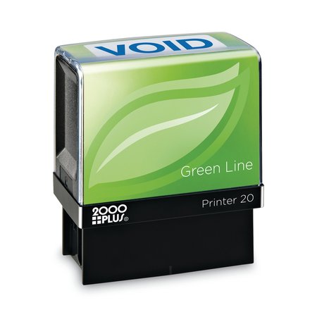 2000 PLUS Green Line Message Stamp, Void, 1 1/2 x 9/16, Blue 035353